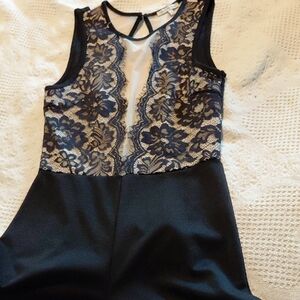 Charlotte Russe Black Lace Detail Romper,adorable Small